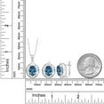 thumbnail image 2 of Gem Stone King 925 Sterling Silver Millennium Blue Mystic Topaz Pendant and Earrings Jewelry Set for Women | 9.00 Cttw | Gemstone November Birthstone | Oval 10X8MM | With 18 inch Chain, 2 of 3