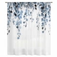 thumbnail image 2 of Blue Eucalyptus Leaves Sheer Curtains 54 Inches Long, Summer Farmhouse Botanical Light Filering Curtains, Breathable Simi Curtain Privacy Drapes for Kitchen Bathroom Nursery Small Window Treatment, 2 of 9