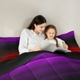 thumbnail image 5 of jejeloiu Abstract Vintage Lines Bedding Comforter Set,Geometric Striped Print Twin Comforter Sets,Red Purple Black Bedding Set For Teens,Breathable Home Decor Reversible,2pcs, 5 of 8