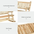 thumbnail image 2 of Spaco 2-Person Wood Rocking Chair with Log Design, Heavy Duty Loveseat with Wide Curved Seats for Outdoor, Natural, 2 of 11