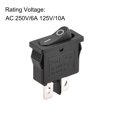 thumbnail image 3 of Interruptor de palanca mini para barco, interruptor de palanca negro para barco marino ON/OFF AC 250V/6A 125V/10A, 2 piezas, 3 of 4