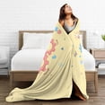 thumbnail image 5 of DouZhe Ultra-Soft Micro Fleece Lightweight Flannel Bed Blanket, Gears Machine Yellow Print Cozy Warm Throw Blankets, 40"x30", 5 of 7