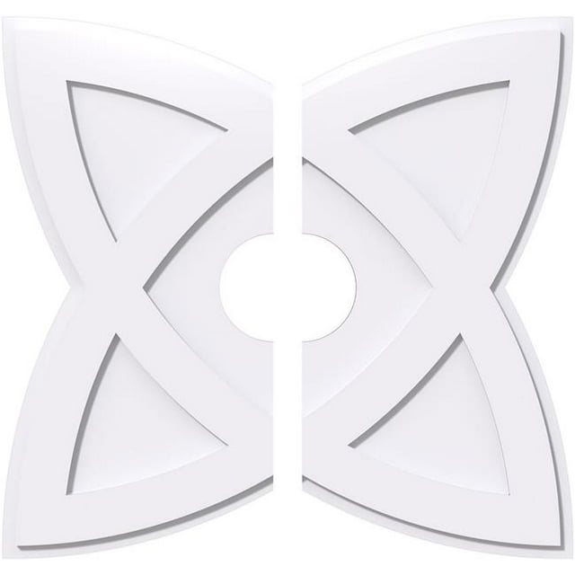 Ekena Millwork CMP30CM2-06000 30 in. OD x 6 in. ID Square Cosmo Architectural Grade PVC Contemporary Ceiling Medallion - 2 Piece
