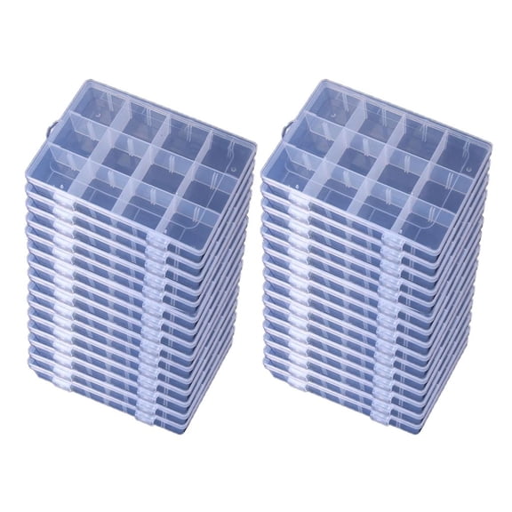 Rvaymup Clear Craft Box 30 Sections Jewelry Beads Pearls Rhinestones Storage Organizers