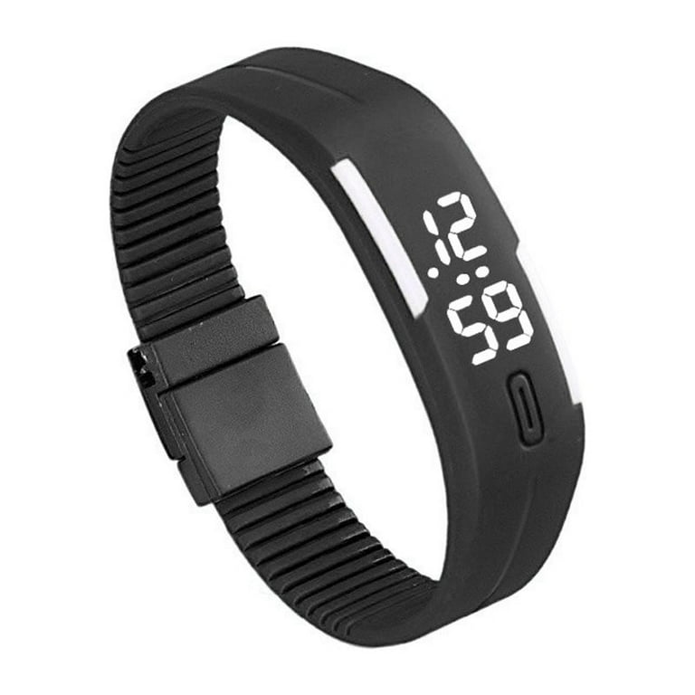 ZHAGHMIN Gold Women Watch Mens Womens Rubber Led Watch Date Sports Bracelet Digital Wrist Watch B W Small Watch Bands For Women Watches For Women