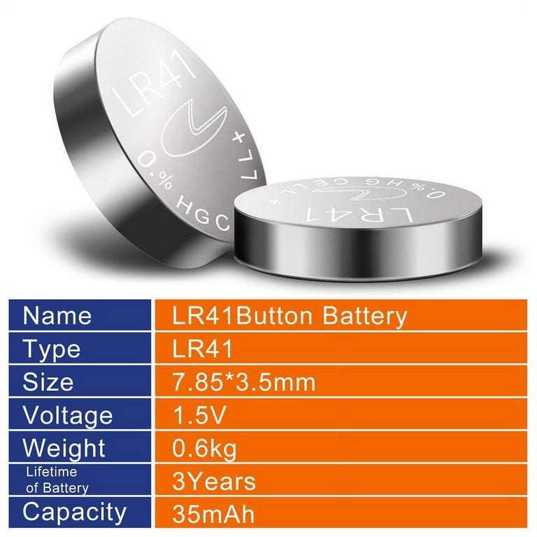 Pile Bouton LR41 Dans Pack Double > Alcaline Batterie 1,5V > Hg 0