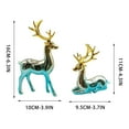 thumbnail image 3 of Home Decorations Reindeer Figurines,Set of 2 Ceramic Reindeer Statues Xmas Decor Indoor, Christmas Deer Figurines, Deer Decor for Tabletop Home Bedroom Winter Living Room, 3 of 6