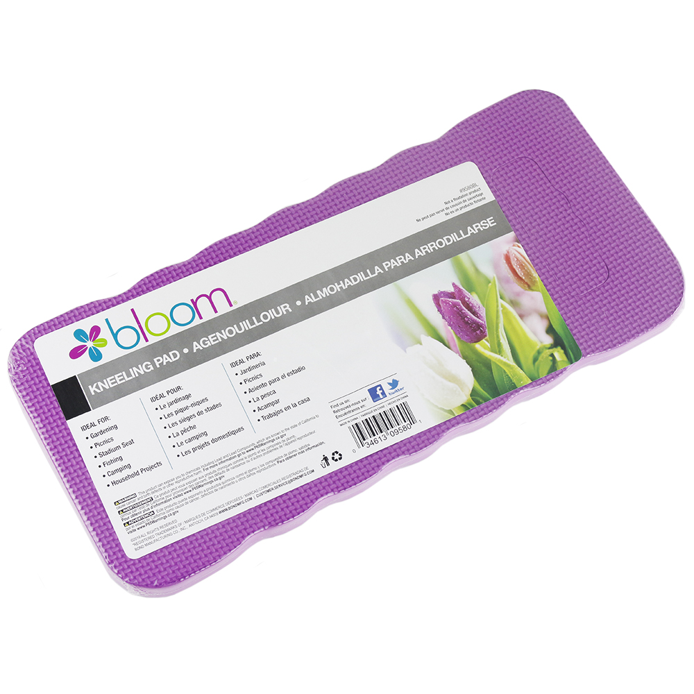 Bond Bloom Gardening Kneeling Pad Cushion Purple 16" x 7.25" Portable