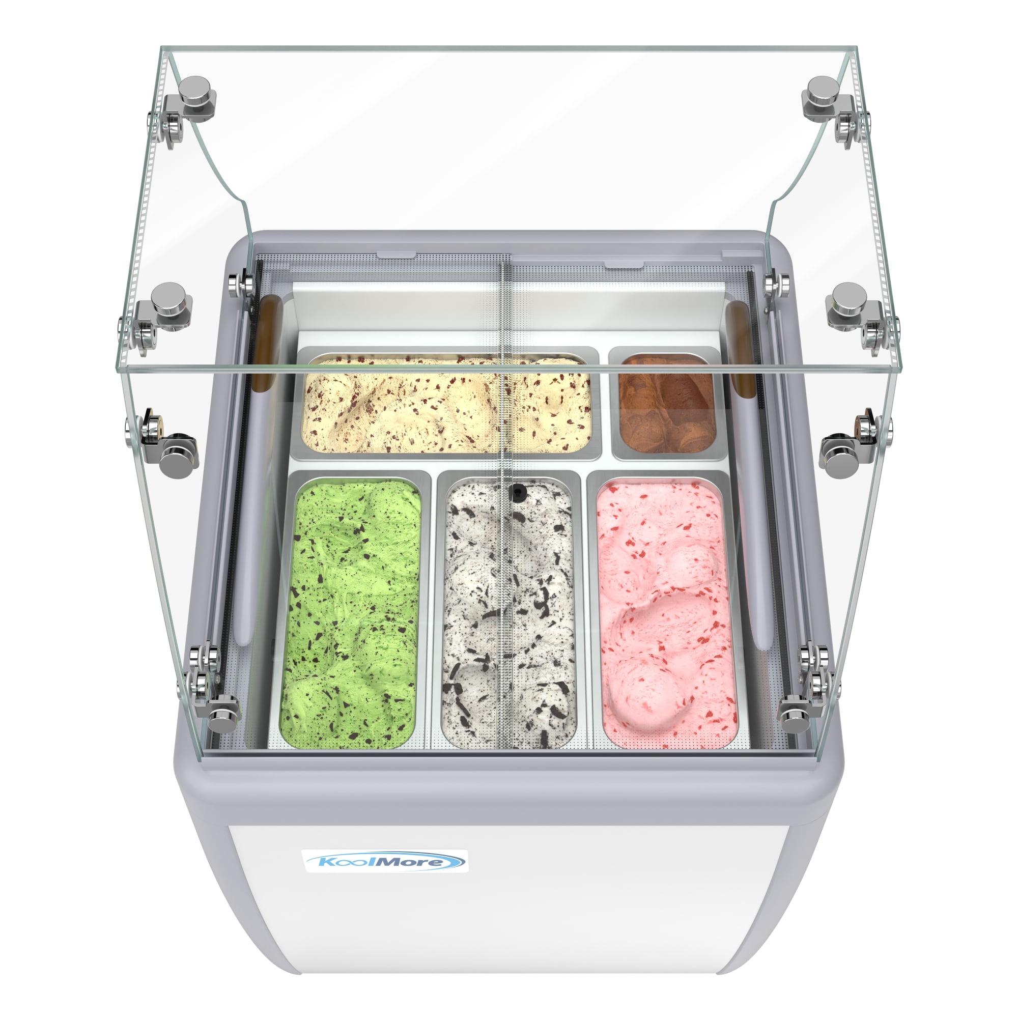 26 in. Gelato Dipping Cabinet Display Freezer with Sliding Glass Door and Sneeze Guard, 6 cu. ft. KM-GDC-26SD-FG