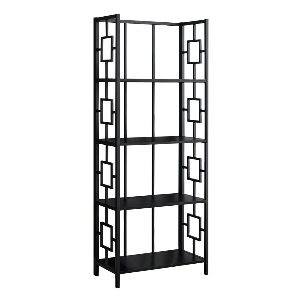 BOOKCASE 62"H / BLACK / BLACK METAL ETAGERE