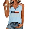 thumbnail image 2 of American Flag Tank Tops for Women 250 Anniversary Usa Flag Patriotic Loose Fit We The People 250th Anniversary Flag 4th Of July Outfits for Women Summer Sleeveless V Neck Tee Tops Light Blue M, 2 of 5