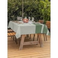 thumbnail image 3 of Outdoor Tablecloth with Umbrella Hole for Patio/Picnic/Party/Camping, Green Striped Waterproof Table Cloth Rectangle Table Cover Washable, Contemporary Geometric Art Rustic (60"x 102"), 3 of 9