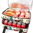 thumbnail image 5 of Tiny Teeth Double Layered Insulated Lunch Bag with Two Compartments - Large Capacity Hand Carry Meal Bag, 7.1x11.4x16.1 inches, 5 of 6