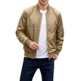 thumbnail image 3 of JPVDPA Men's Lightweight Bomber Jacket Zip Up Windbreaker Hiking Travel Work Coat Spring Fall Streetwear with Pockets Khaki XL, 3 of 9