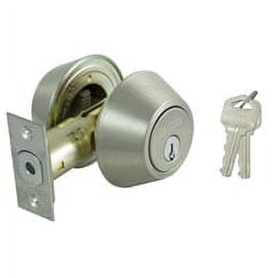 ProSource Single Cylinder Deadbolt, 2-3/8 - 2-3/4 In Backset, 2-3/16 X 1-11/16 In Full-Lip Round Cor