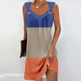 thumbnail image 2 of gakvbuo summer Tank dresses for women 2024 Sleeveless Mini Dress Sundresses Women Floral Print ElegantAnd Color Blocking One ShoulderDress Short Sleeved One Shoulder Dress, 2 of 5