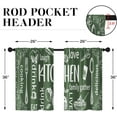 thumbnail image 2 of Olive Green Kitchen Curtains 36 Inch Length Modern Window Curtains Over Sink Set of 2, White Kitchen Doodle Short Tier Curtain for Kitchen, Abstract Art Small Kitchen Decor, 2 of 6