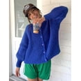 thumbnail image 2 of Wyeysyt Womens Cardigan Sweater Button Down Long Sleeve Chunky Soft Knit Sweater Fall Open Front Loose Casual Cardigan Coat, 2 of 7
