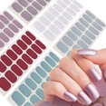 thumbnail image 2 of Pegatinas de uñas de oro rosa, cobertura completa, parche adhesivo para uñas, efecto espejo florístico, tiras de esmalte de uñas, prensa DIY en manicura artística, 2 of 7