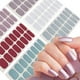 thumbnail image 2 of Pegatinas de uñas de oro rosa, cobertura completa, parche adhesivo para uñas, efecto espejo florístico, tiras de esmalte de uñas, prensa DIY en manicura artística, 2 of 7