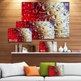 thumbnail image 3 of Fleur Rouge Colorée dans des Gouttes de Pluie - Grande Oeuvre Florale sur Toile, 3 of 4