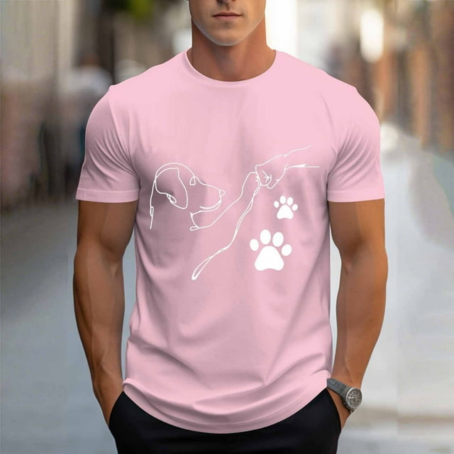 Tops para hombre, blusas y camisas de cuello redondo y manga corta para hombre, blusas casuales de cuello redondo con estampado de moda para hombre, blusas de cuello redondo y manga corta, camisas par