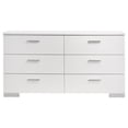 thumbnail image 4 of Kingfisher Lane 6-Drawer Contemporary Wood Dresser with Chrome Legs in White, 4 of 12