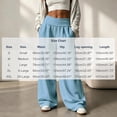thumbnail image 2 of Luvrsol Pants for Women Wide Leg Sweatpants High Waist Loose Casual Solid Trousers with Side Pockets, Light Blue S-2XL, 2 of 6