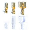 thumbnail image 4 of 4.0mm Diameter Bullet Terminals Connector Car Clear Cold Cable Wire Brass Electrical Insulating Crimped Crimping Sleeves plug, 4 of 6
