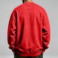 thumbnail image 4 of Basic Crew Neck Sweatshirt for Men, Long Sleeve Drop Shoulder Solid Color Pullover, Fall Regular Fit Casual Streetwear Top Red XL, 4 of 6