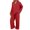 Red, variant on Women's Double Gauze Crepe Pajama Set, Collared Long Sleeve Loungewear, Soft Breathable Sleepwear, Minimalist Style Pajamas, Comfortable Home Wear Set Yellow L