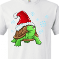 thumbnail image 4 of Inktastic Christmas Turtle in with Santa Hat and Snowflakes T-Shirt, 4 of 5