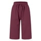 thumbnail image 4 of Pantalones capri elásticos para mujer - Pantalones informales con bolsillos grandes - Tejido suave de terciopelo dorado - Cintura alta - Tallas S-XXL - Lavado a mano/a máquina, 4 of 5