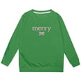 thumbnail image 4 of REDARER Crew Neck Loose Long Sleeve Sweatshirt with Merry Letter Bow Print Holiday Casual Outfit for Girls,12-13 Years, 4 of 5