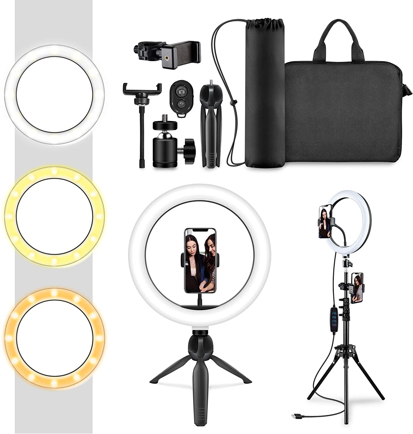 8" LED Ring Light with 1.2M Stand for Youtube Tiktok Makeup Video Phone Selfie