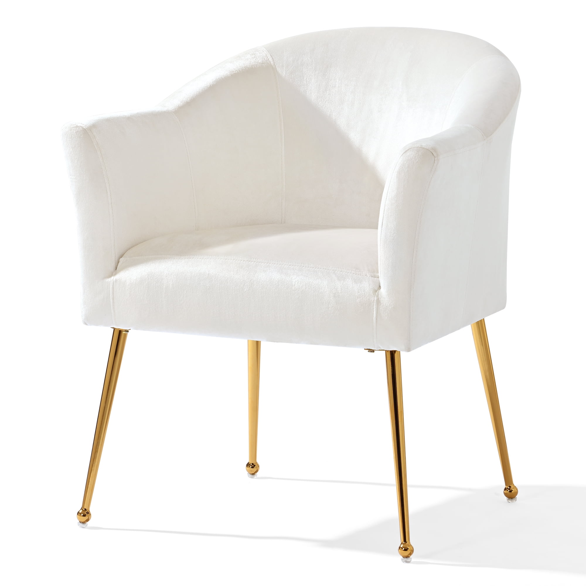 Spaco Velvet Accent Chair with Wood Frame, Modern Armchair Single Reading Chair for Living Room Bedroom Office, White Spaco Velvet Accent Chair with Wood Frame, Modern Armchair Single Reading Chair for Living Room Bedroom Office, White