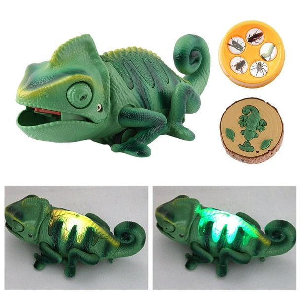 Juguete camaleón a telemando con luces Led multicolores, juguetes Rc duraderos para niños, juguetes de para niños, juguetes de Hugo Favores del camaleón de los animales de RC