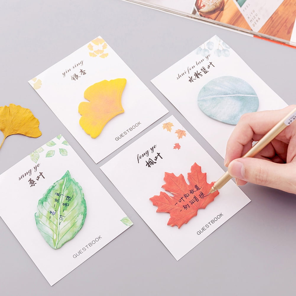 XDian Maple Leaf Ginkgo Print Sticky Note Memo Pad Planner Office School  Stationery - Walmart.com