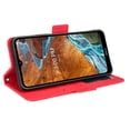 thumbnail image 5 of Étui pour Nokia G300, Couverture Réglable, Porte-Cartes Détachable, Fermeture Magnétique, Étui Portefeuille en Cuir - Rouge, 5 of 5