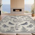 thumbnail image 2 of Design&I 5'x7' Washable Area Rug Wildflower Toile Botanical Scroll Border Vintage Moth Gothic Playful Expressive for Guest Room, Lounge, Apartment, Flatweave & Daily Traffic Ready, 2 of 7