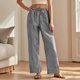thumbnail image 1 of WILLBEST Pantalones Casuales de Verano para Mujer, con Rayas, Cintura Alta, Patchwork, Bolsillos Colgantes, Pierna Recta, Pantalones de Traje Casuales para Mujer Moderna Extra Grande, 1 of 8