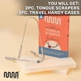 thumbnail image 4 of Raspador de lengua con estuche de viaje - Paquete de 2, combate el mal aliento, 100% acero inoxidable de grado médico, ideal para el cuidado bucal, limpiador de lengua para adultos y niños, fácil de Namotu XMWJ194, 4 of 7