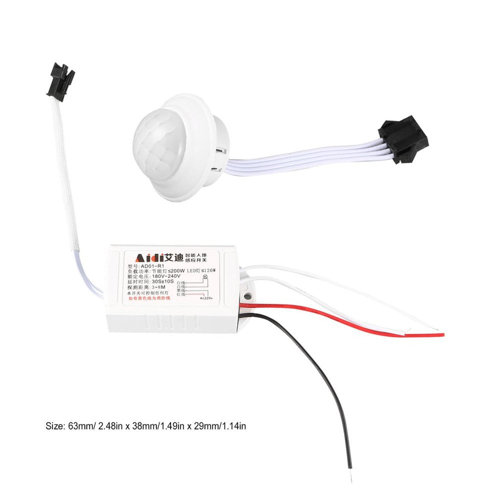 White IR Infrared Module Body Sensor Intelligent Light Motion Sensing Switch High Quality 200W 220V Body Sensor Switch White