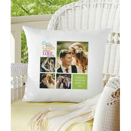 Personalized Live Laugh Love Photo Pillow, Color (Best College Dorm Room Ideas)