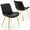 Black, Brushed Gold Base, variant on Dining Chairs Set of 2, PU Leather Armless Kitchen Chairs with Backrest, Thick Cushions, Sturdy Metal Legs, Modern Upholstered Dining Room Chairs (Black)