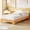 Pine, variant on Wood Platform Metal Bed Frame, Twin Size Metal Bed Frame, Wood Slat Support, No Box Spring Needed, Easy Assembly, Noise-Free Design, Underbed Space for Storage with Sturdy Steel Slats