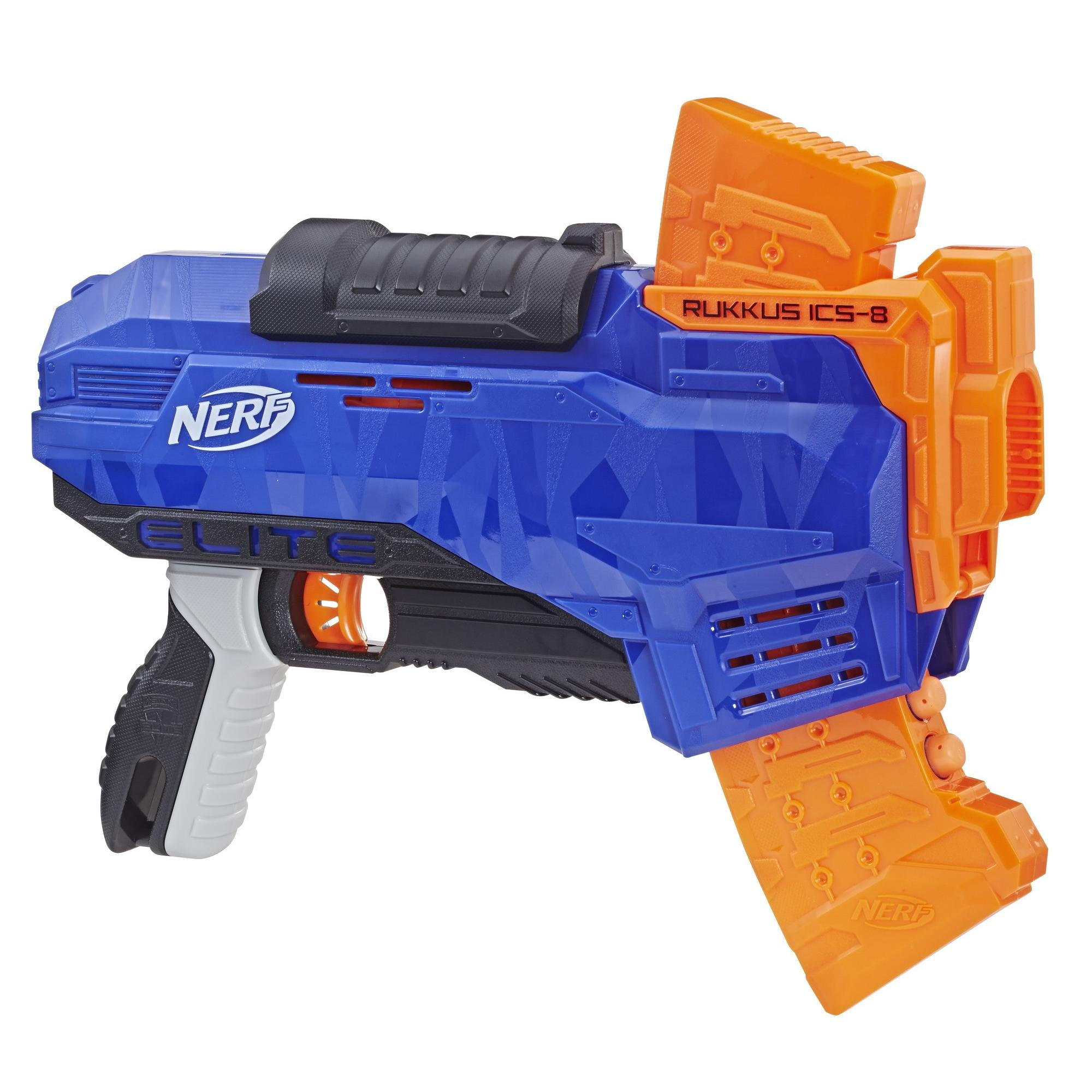 Nerf N-Strike Elite Rukkus ICS-8 – 8-Dart Indexing Attached Clip, Pump-Action, 8 Official Nerf Elite Darts