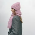 thumbnail image 4 of Soft Wool-Blend Knit Scarf & Hat Set - Warm Winter Two-Piece Accessory Collection for Men and Women,167x24/25x24 cm,gream, 4 of 24