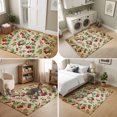 thumbnail image 5 of Area Rugs 4'x6'. Botanical Cherry Carpet Runner Indoor Outdoor Rugs Home Decor Aesthetic, Vintage Brown Forest Fruits Green Branch Non Slip Mats Washable Accent Rug for Living Room Bedroom, 5 of 8