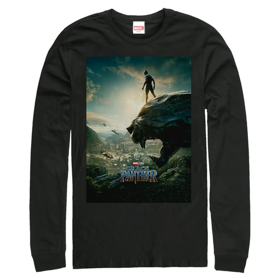 Men's Marvel Black Panther 2018 Epic View Long Sleeve Shirt Black Large